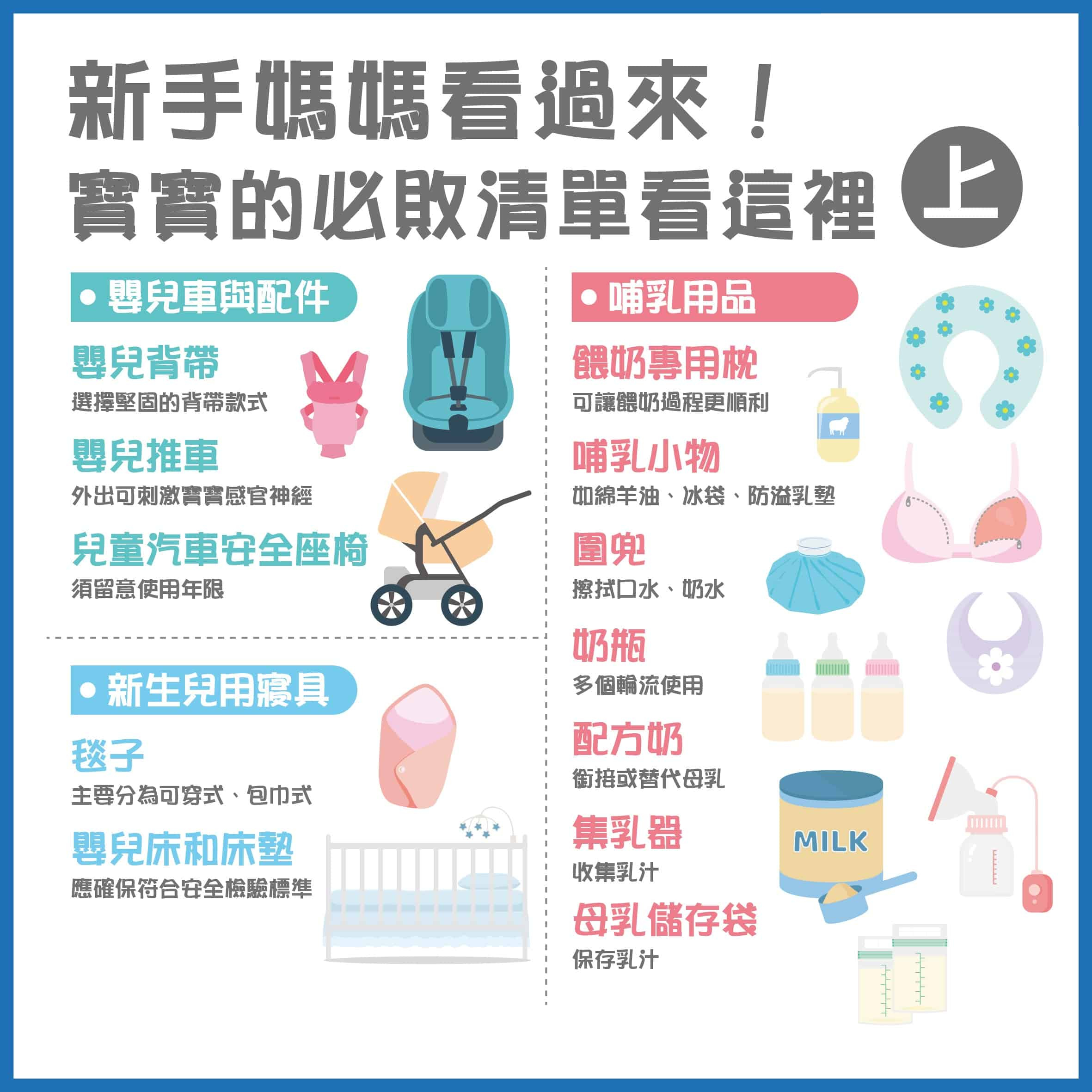 新生兒要準備什麼？新手爸媽必看！嬰兒用品清單懶人包（上）