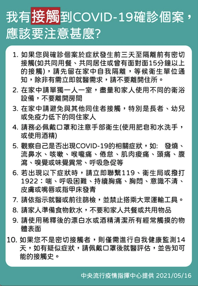 COVID確診、有接觸怎麼辦？了解新冠症狀，照顧自己與家人 