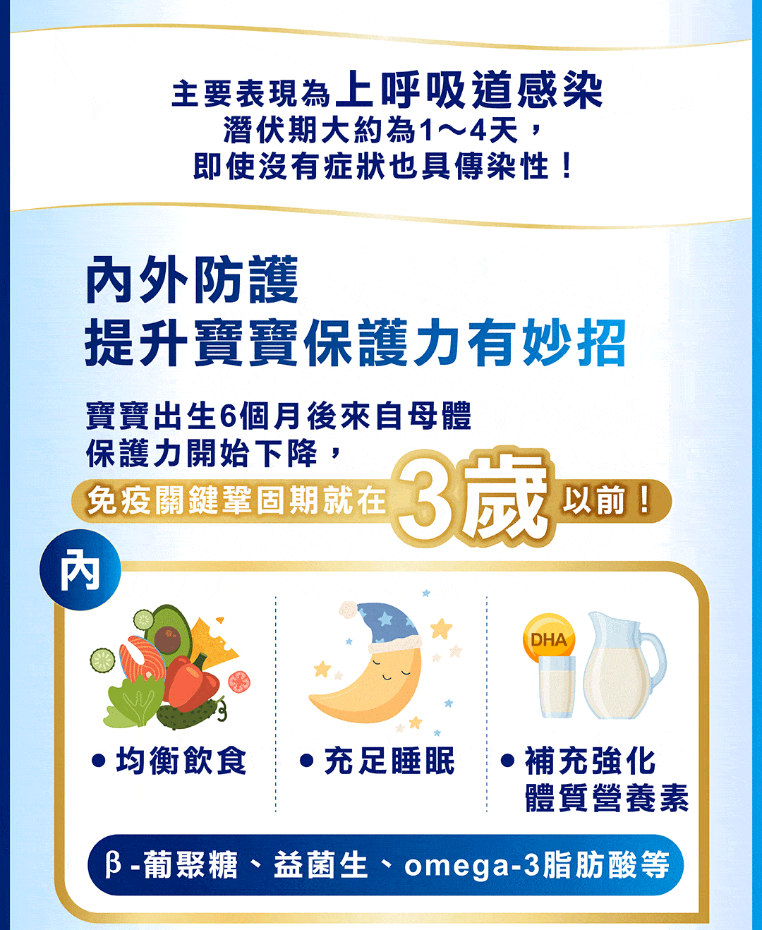 寶寶吃什麼調整好體質？3大營養成分提升抵抗力、減緩過敏、對抗流感！